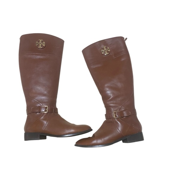 Tory Burch Eloise riding  Brown Leather boots Exelent condition. Long 18 inch - Picture 4 of 13